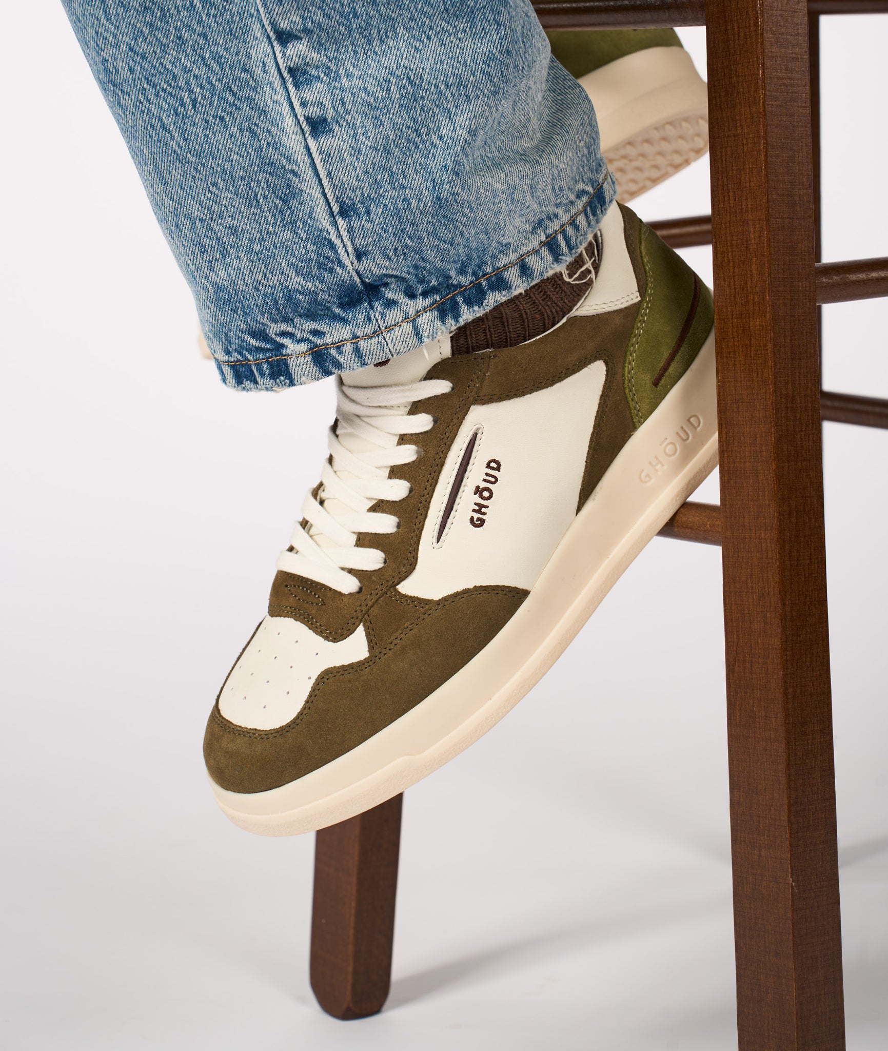 TWEENER LOW BIANCO MILITARE