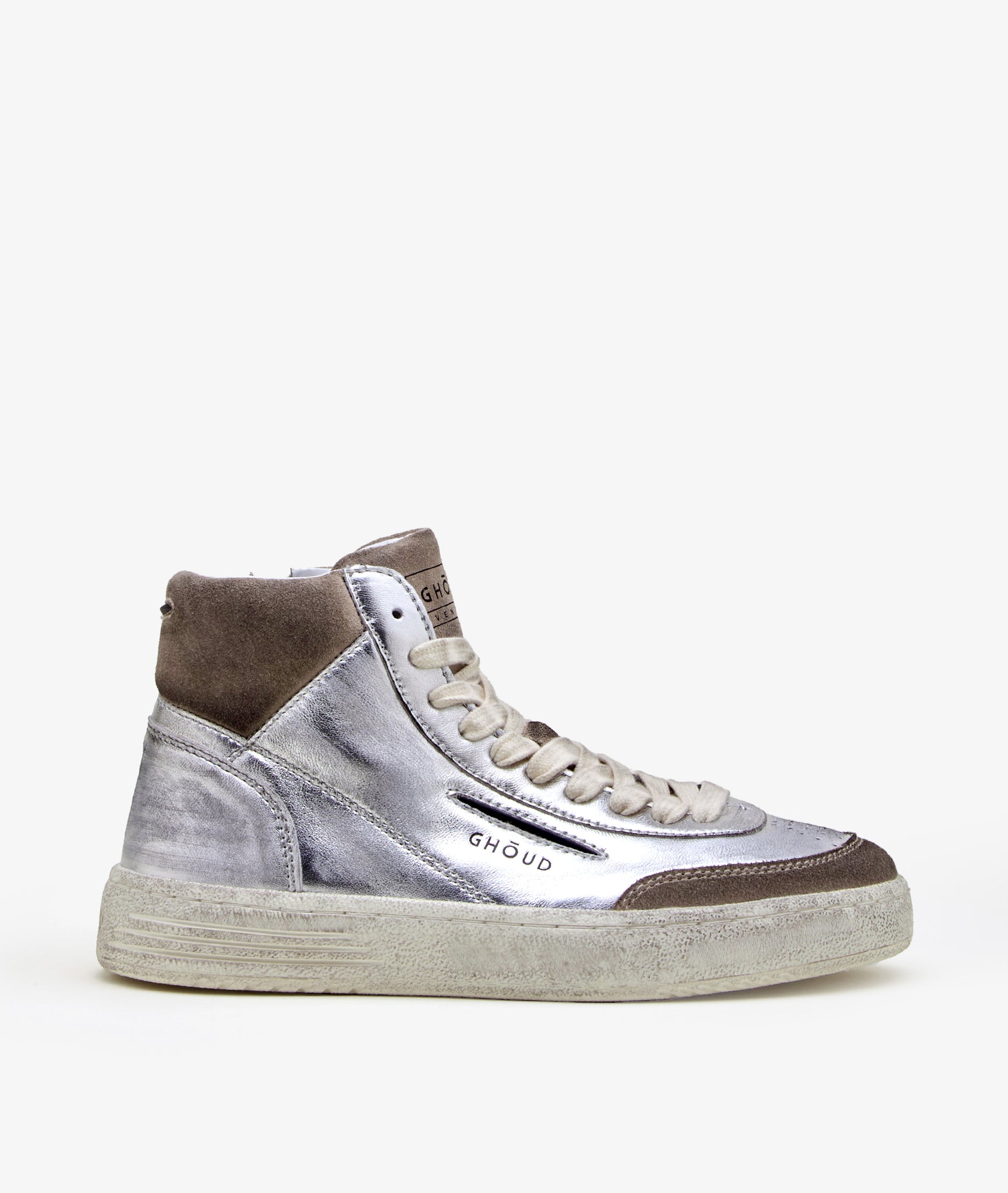 LIDO MID SILVER LAMINATED LEATHER