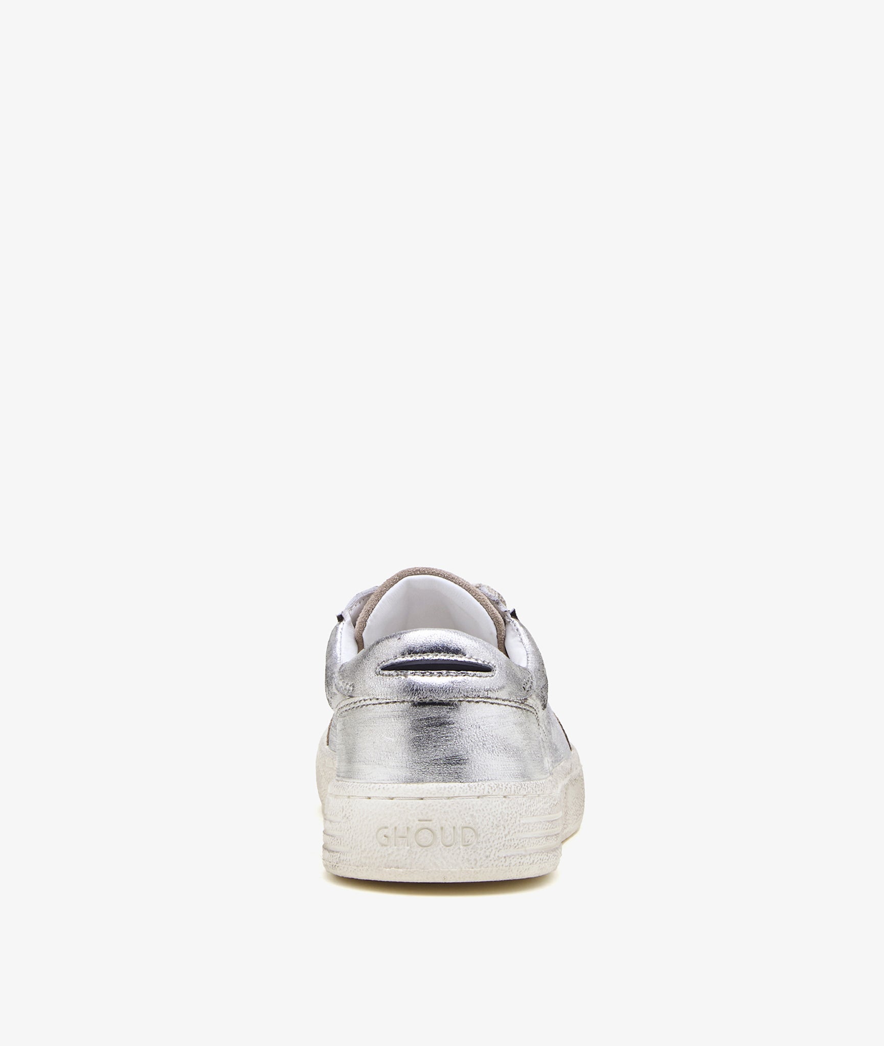 LIDO LOW IN SILVER LAMINATED LEATHER