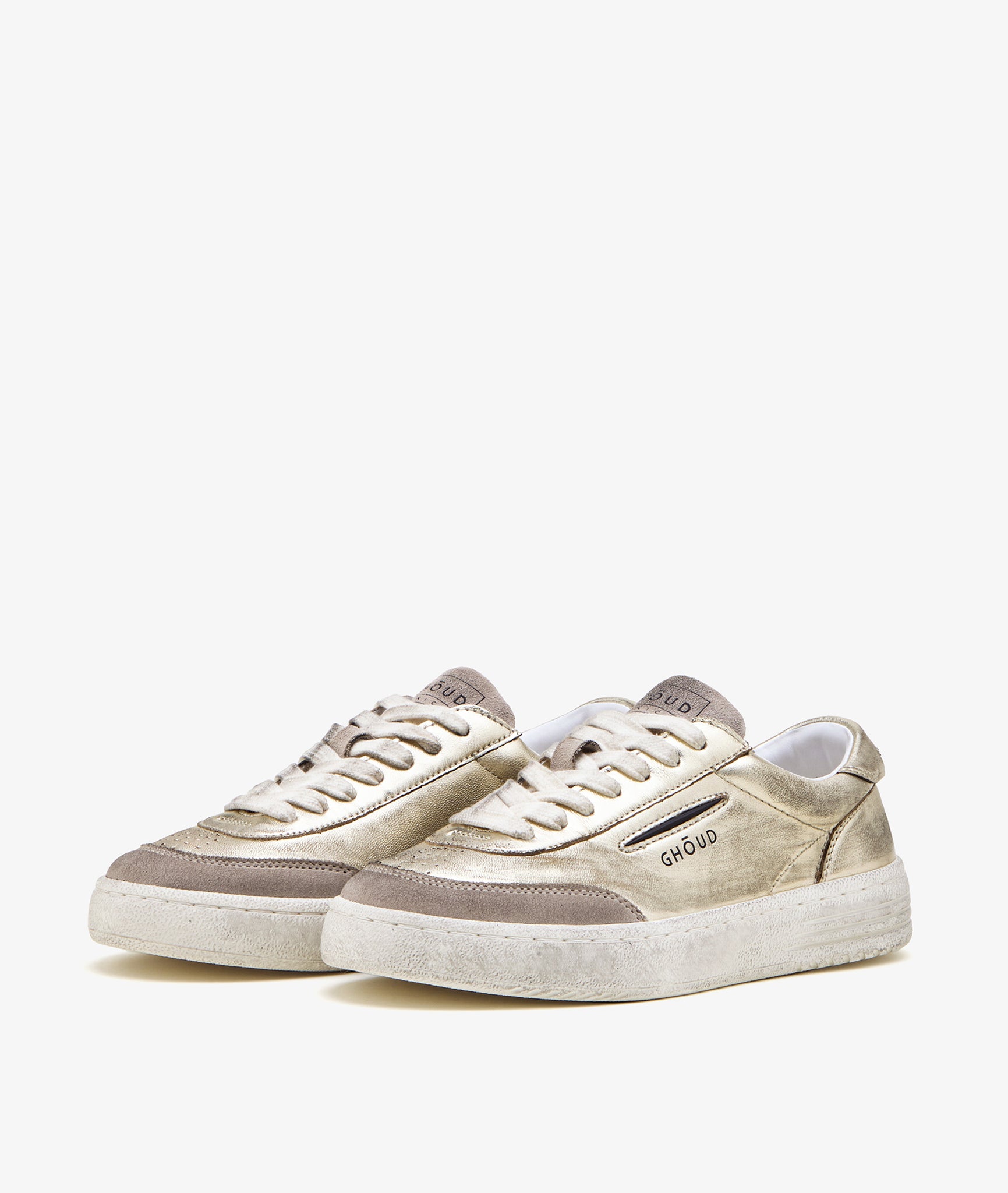 Lido Low in Pelle Laminata Oro